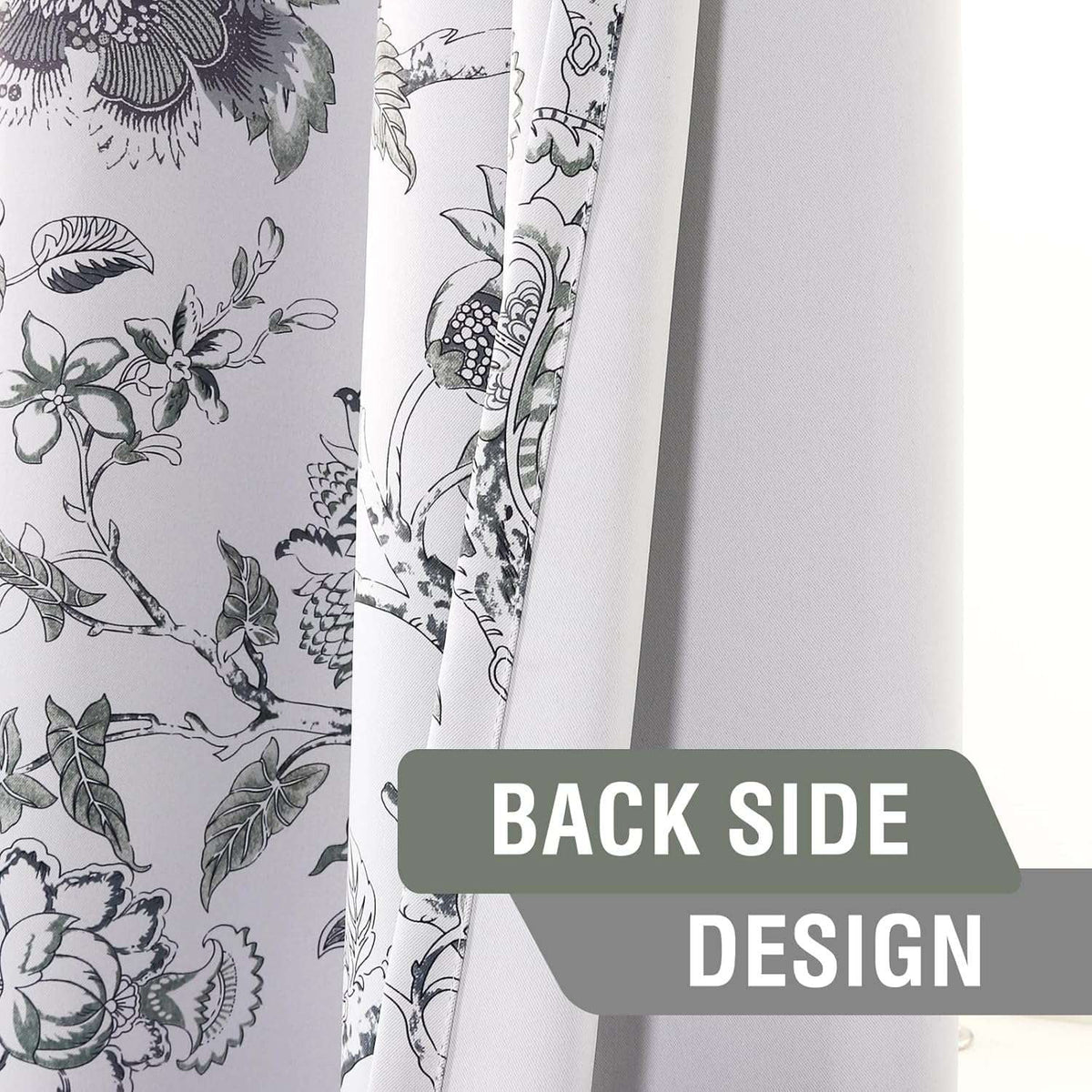 Turquoize Blackout Curtains 2 Panels Set Floral Print Drapes for Bedroom Thermal Insulated Grommet Window Curtain for Living Room(52"x 108",Antique Green Floral)