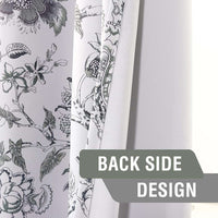 Turquoize Blackout Curtains 2 Panels Set Floral Print Drapes for Bedroom Thermal Insulated Grommet Window Curtain for Living Room(52"x 108",Antique Green Floral)