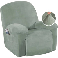 Velvet Plush Slip Covers for Recliners with Arms 1-Piece Stretch Recliner
