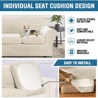 Modern Velvet Plush High Stretch Sofa Slipcover