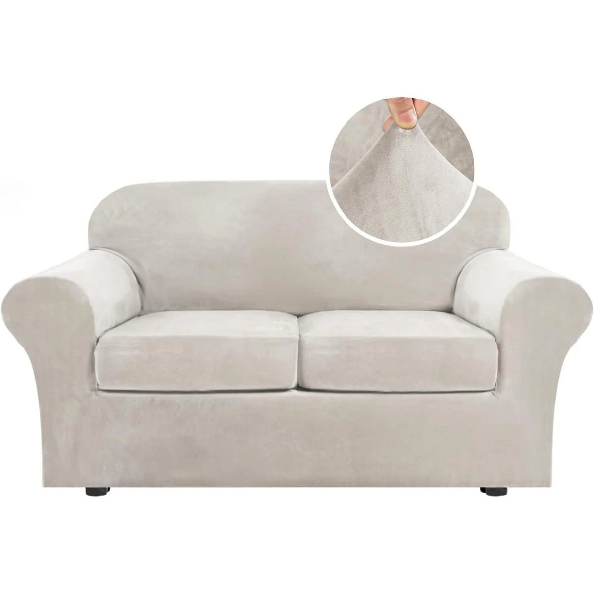 Modern Velvet Plush High Stretch Sofa Slipcover