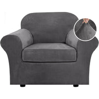 Modern Velvet Plush High Stretch Sofa Slipcover
