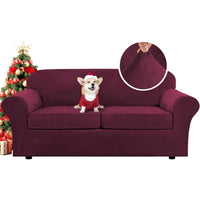 Modern Velvet Plush High Stretch Sofa Slipcover