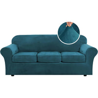 Modern Velvet Plush High Stretch Sofa Slipcover