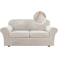 Modern Velvet Plush High Stretch Sofa Slipcover