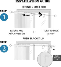 Turquoize Standard Single Adjustable Window Curtain Rod Set 3/4 in Diameter with Round Cage Finials, 28-48 in, Black