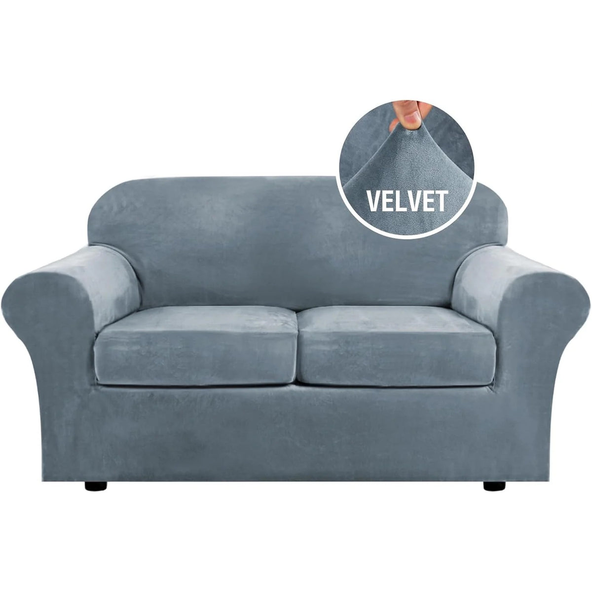 Modern Velvet Plush High Stretch Sofa Slipcover