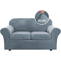 Modern Velvet Plush High Stretch Sofa Slipcover