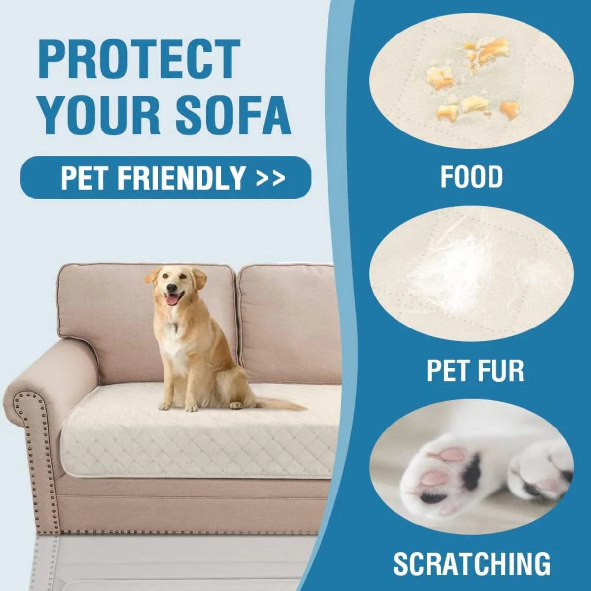 100% Waterproof Sofa Cushion Cover Washable Dog Bed Cover