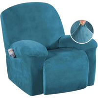 Velvet Plush Slip Covers for Recliners with Arms 1-Piece Stretch Recliner