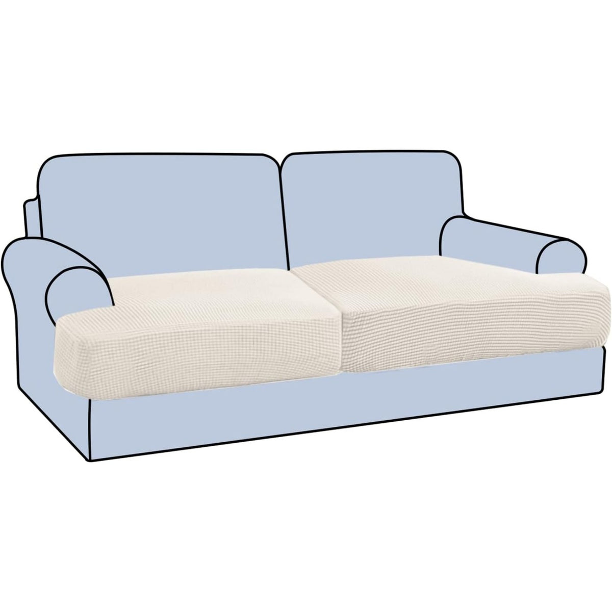 Stretch T Cushion Sofa Slipcovers Individually Sofa Cushion Covers Jacquard Fabric