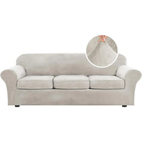 Modern Velvet Plush High Stretch Sofa Slipcover