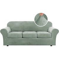 Modern Velvet Plush High Stretch Sofa Slipcover
