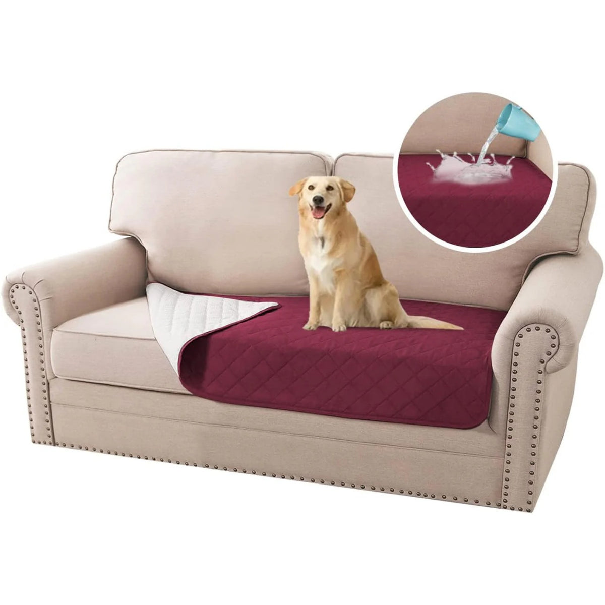 100% Waterproof Sofa Cushion Cover Washable Dog Bed Cover