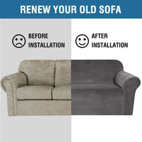 Stretch Velvet Sofa Covers for Cushion Couch Covers Sofa Slipcovers Furniture Protector