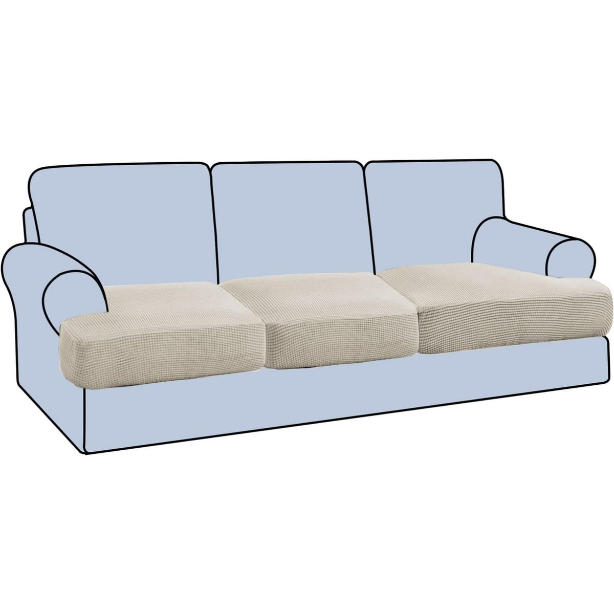 Stretch T Cushion Sofa Slipcovers Individually Sofa Cushion Covers Jacquard Fabric