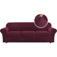 Modern Velvet Plush High Stretch Sofa Slipcover