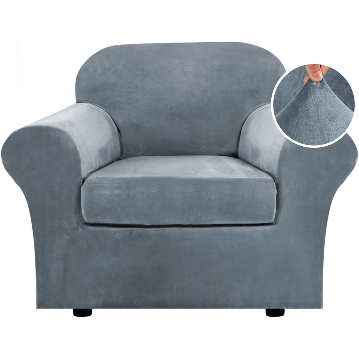 Modern Velvet Plush High Stretch Sofa Slipcover