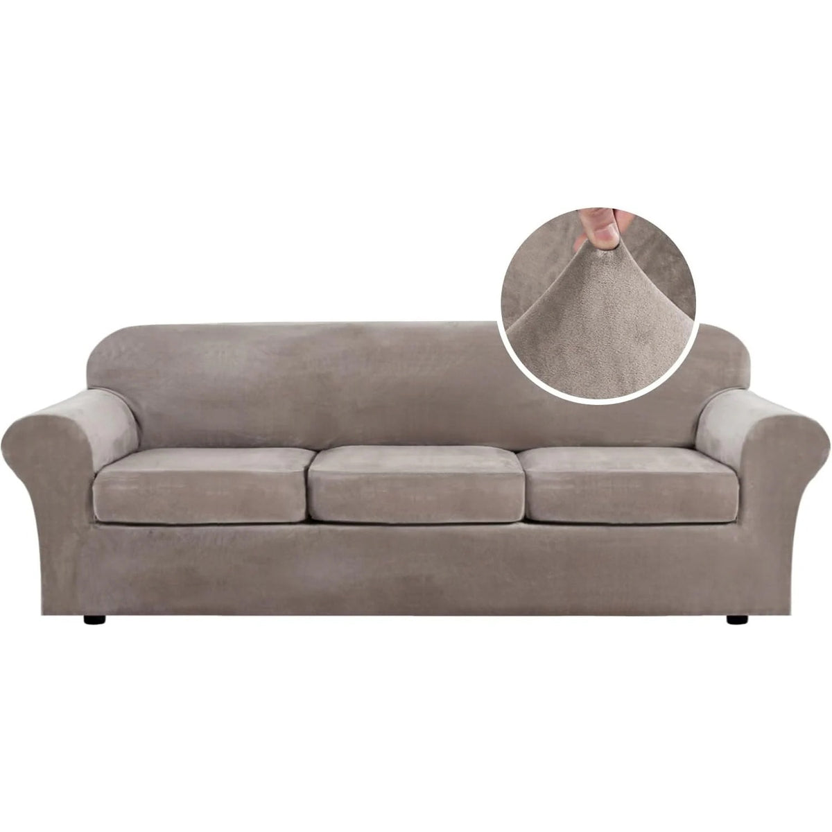 Modern Velvet Plush High Stretch Sofa Slipcover
