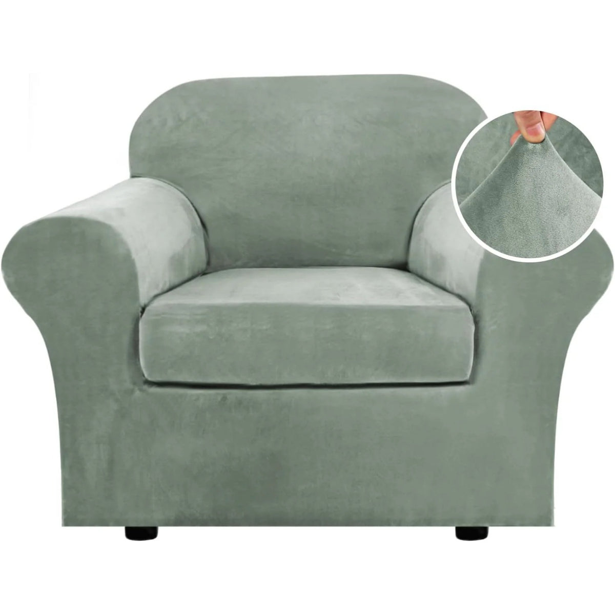 Modern Velvet Plush High Stretch Sofa Slipcover