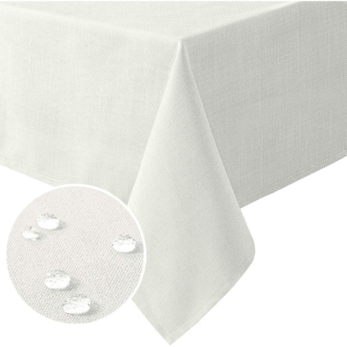 Linen Textured Table Cloths Premium Solid Tablecloth Spill-Proof Waterproof Table Cover