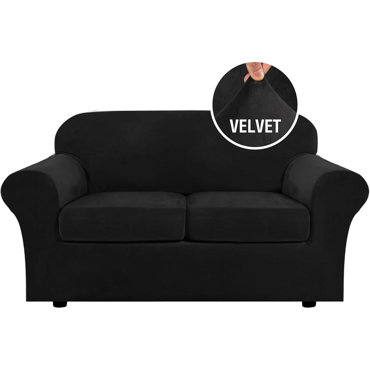 Modern Velvet Plush High Stretch Sofa Slipcover