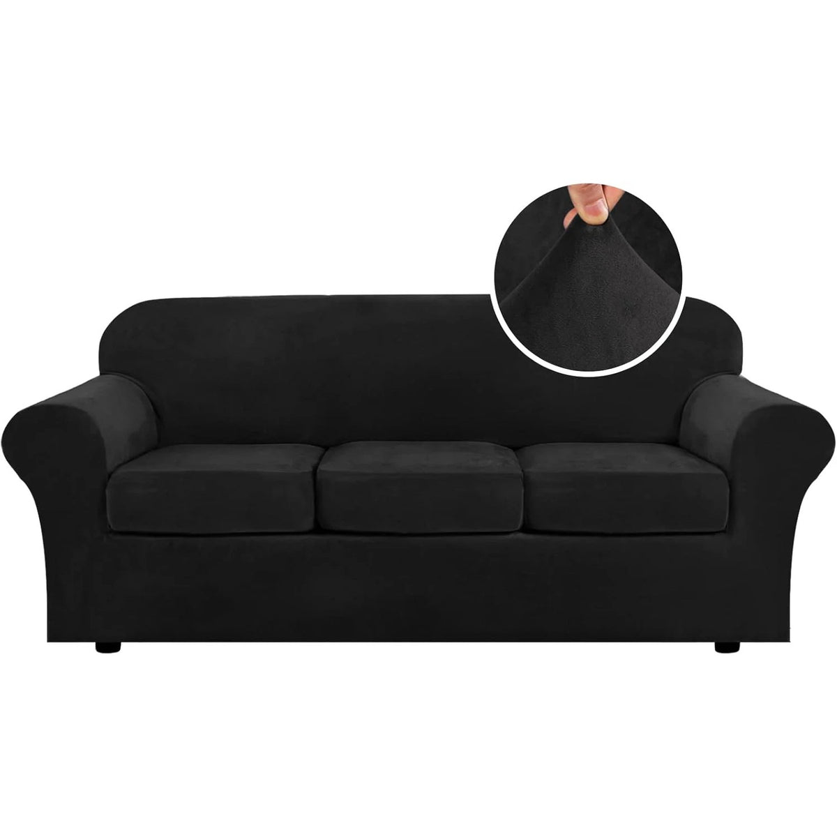 Modern Velvet Plush High Stretch Sofa Slipcover