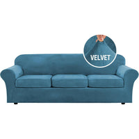 Modern Velvet Plush High Stretch Sofa Slipcover