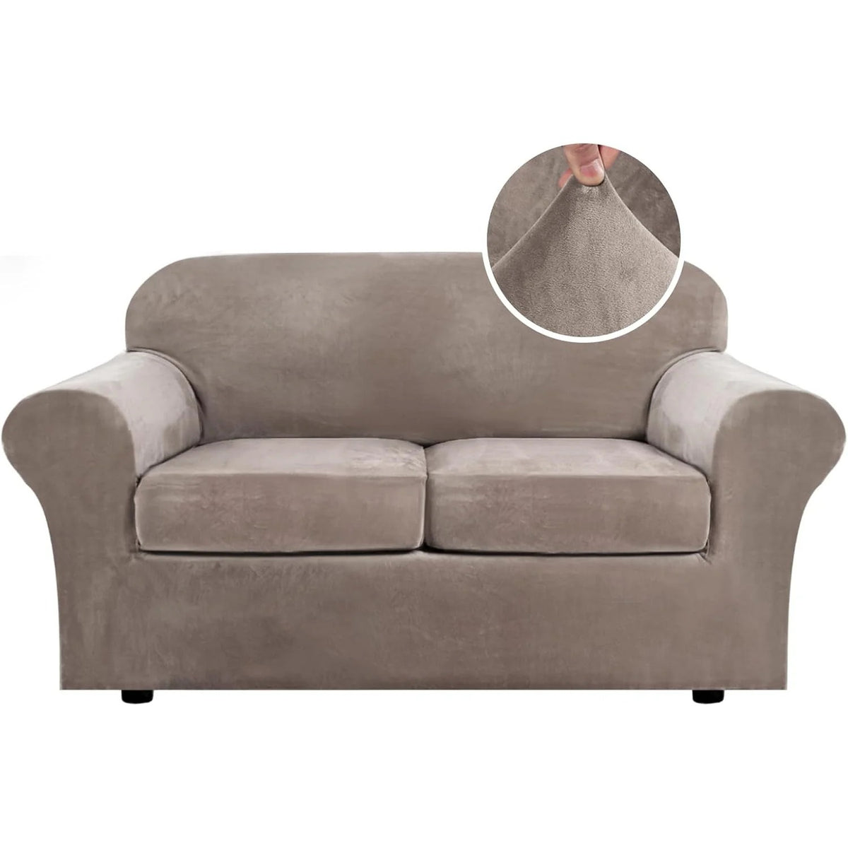 Modern Velvet Plush High Stretch Sofa Slipcover