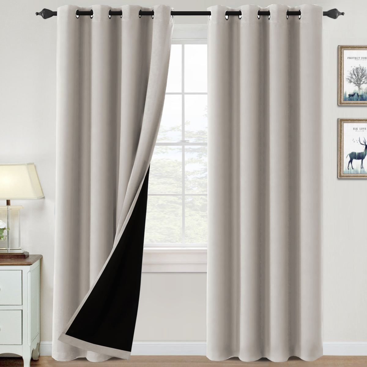 ✨special discount✨100% Blackout Thermal Insulated Blackout Curtains for Bedroom