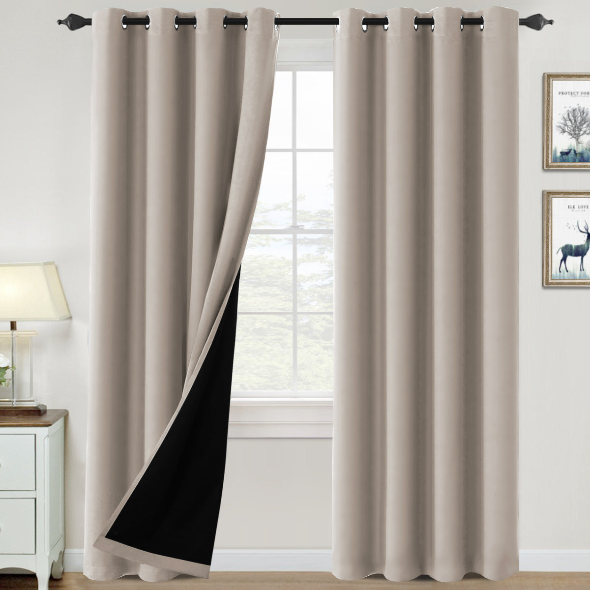 ✨special discount✨100% Blackout Thermal Insulated Blackout Curtains for Bedroom
