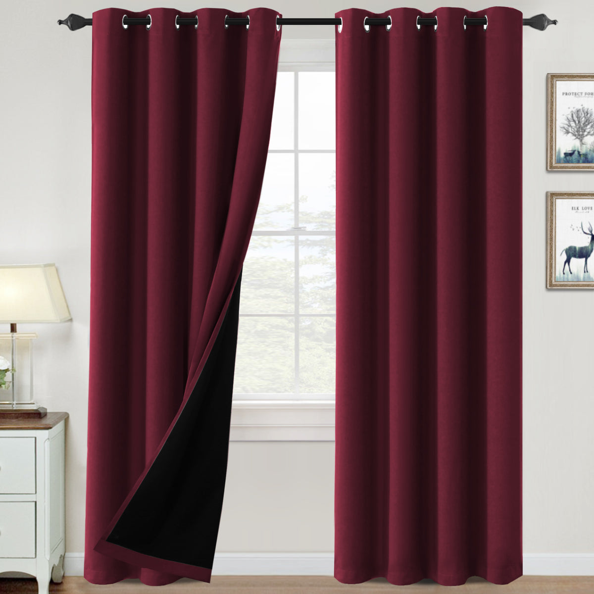 ✨special discount✨100% Blackout Thermal Insulated Blackout Curtains for Bedroom