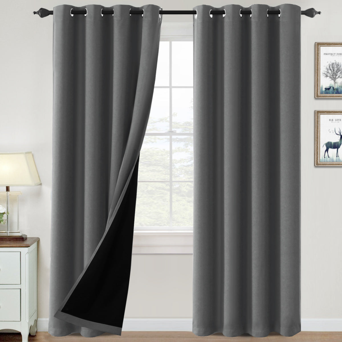 ✨special discount✨100% Blackout Thermal Insulated Blackout Curtains for Bedroom
