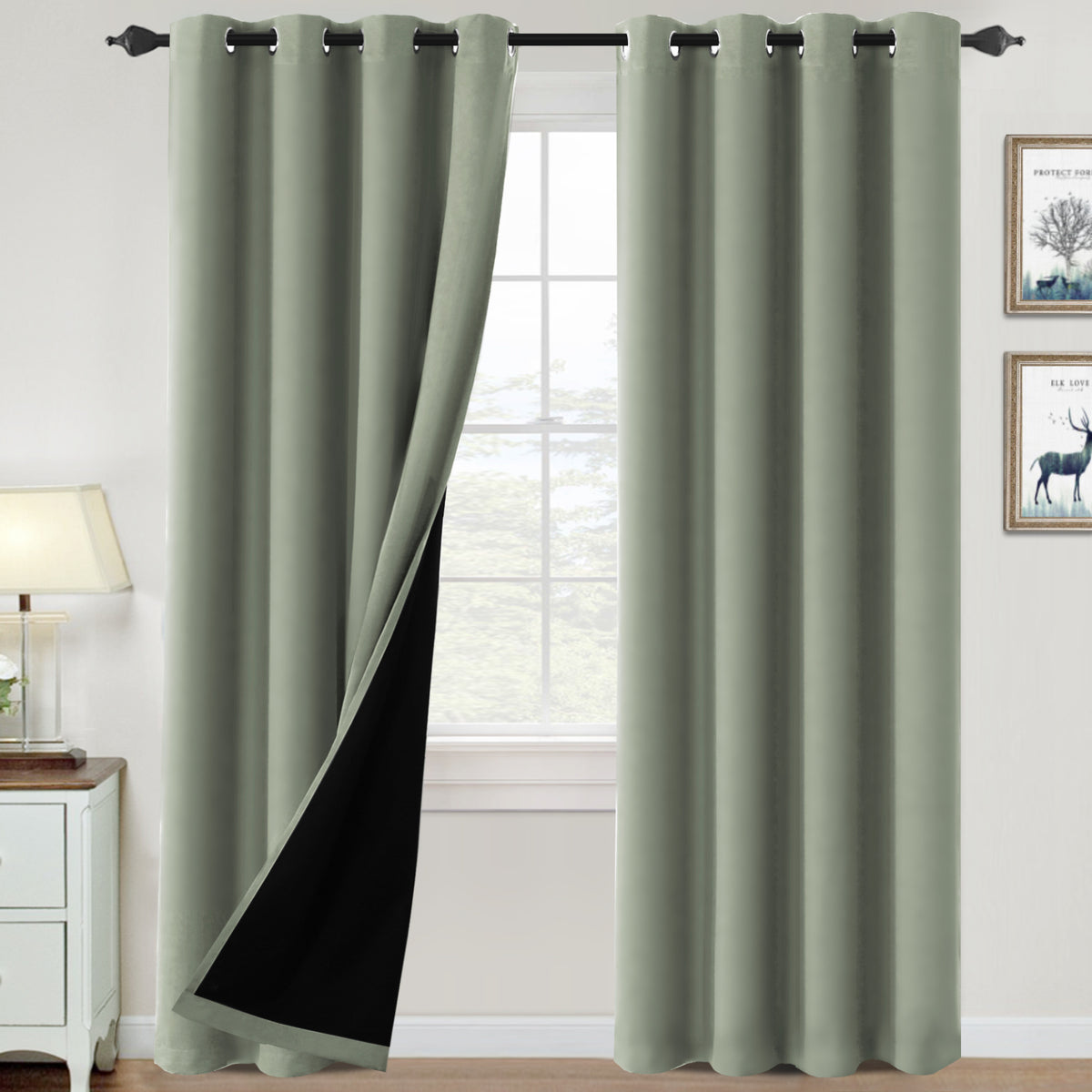 ✨special discount✨100% Blackout Thermal Insulated Blackout Curtains for Bedroom