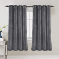 Luxury Velvet Curtains for Living Room 84 Inches Room Darkening Super Thick Soft Velvet Textured Window Curtain Drapes Thermal Insulated Grommet Decoration 2 Panels, Each 52 X 84 Inch, Stone Blue