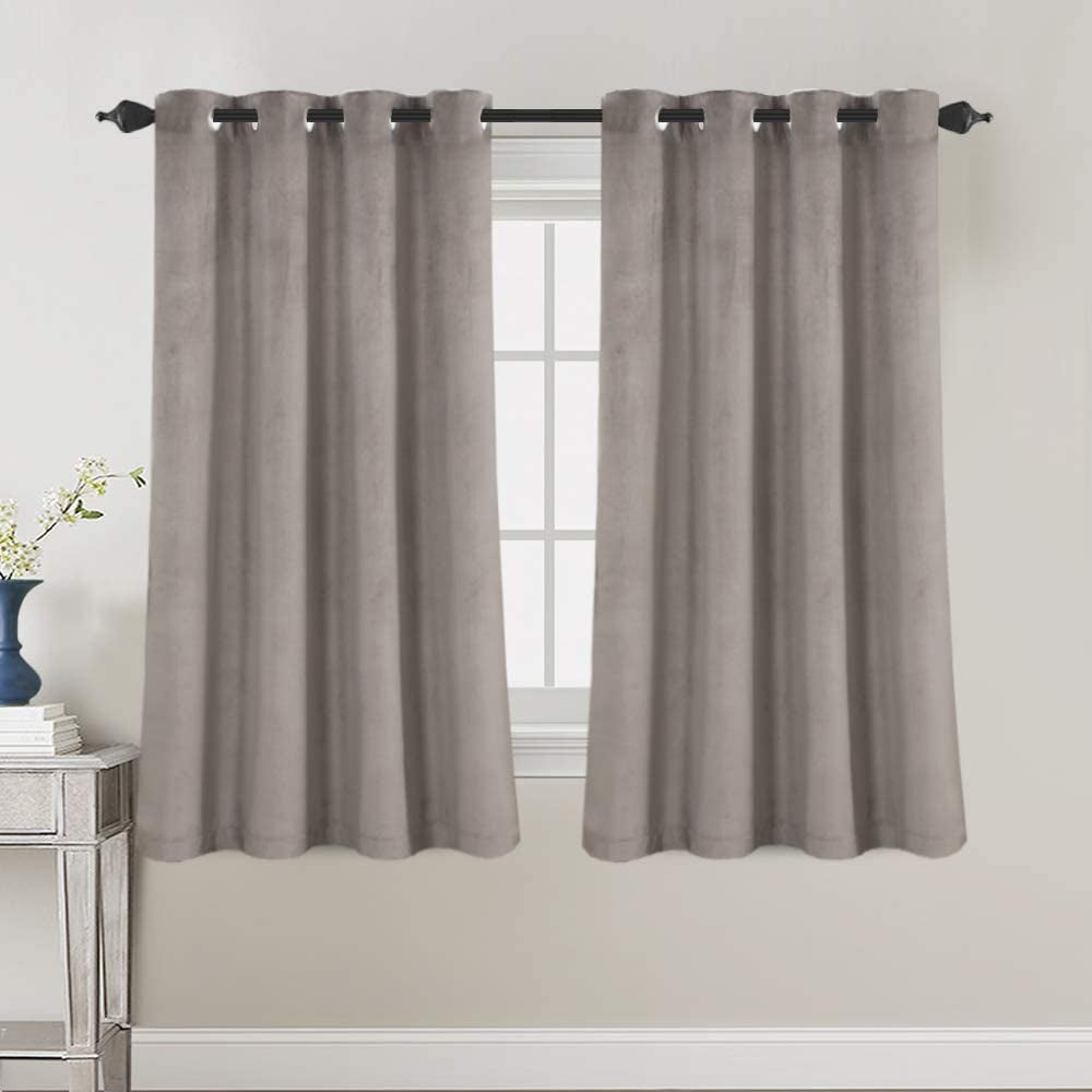 Luxury Velvet Curtains for Living Room 84 Inches Room Darkening Super Thick Soft Velvet Textured Window Curtain Drapes Thermal Insulated Grommet Decoration 2 Panels, Each 52 X 84 Inch, Stone Blue