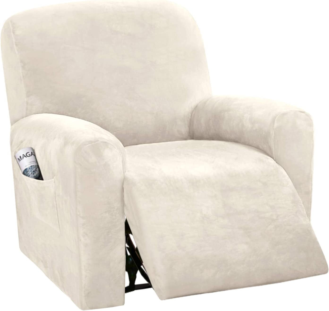 4-Piece Stretch Recliner Chair Slipcover, Sand – Factory Direct