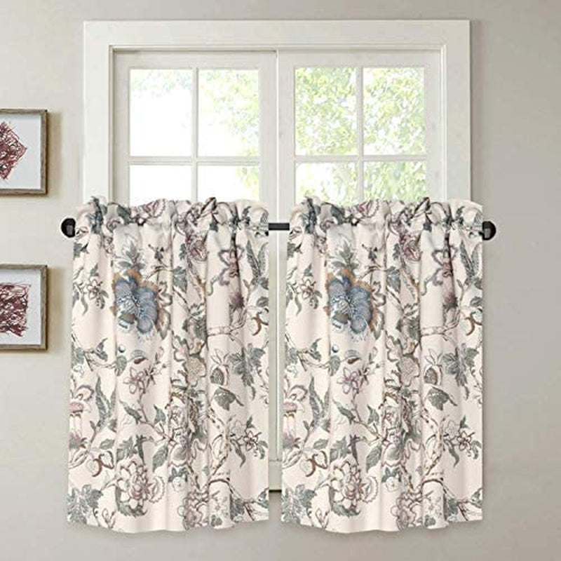 Blackout Kitchen Curtains Energy Saving Ultra Soft Kitchen Half Window Curtains, Rod Pocket Window Curtain Tiers for Café, Laundry, Bedroom, Sold 2 Panels (Each 29" X 45", Taupe/Brown)