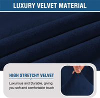 Velvet Accent Chair Covers High Stretch Armless Chair Covers for Living Room Luxury Thick Velvet Chair Slipcovers Modern Furniture Protector with Elastic Bottom, Machine Washable, Navy