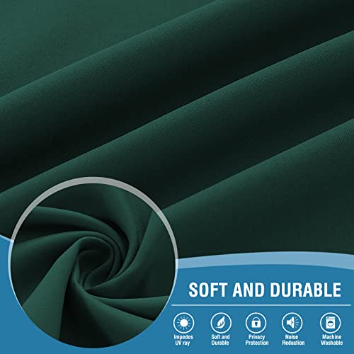 H.VERSAILTEX 100% Blackout Curtain Panels 96 Inches Long Thermal Insulated Blackout Lined Curtains for Bedroom Two Layers Full Light Blocking Drapes for Living Room, 2 Panels, Hunter Green