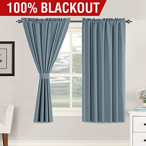 H.VERSAILTEX 100% Blackout Curtain Panels 96 Inches Long Thermal Insulated Blackout Lined Curtains for Bedroom Two Layers Full Light Blocking Drapes for Living Room, 2 Panels, Hunter Green