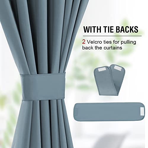 H.VERSAILTEX 100% Blackout Curtain Panels 96 Inches Long Thermal Insulated Blackout Lined Curtains for Bedroom Two Layers Full Light Blocking Drapes for Living Room, 2 Panels, Hunter Green