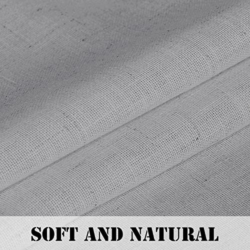 Linen Curtains Elegant Natural Linen Blended Curtains Energy Efficient Light Filtering / Rod Pocket Window Treatments Panels / Drapes for Livingroom (Set of 2, Ivory, 52 inch W X 96 inch L)