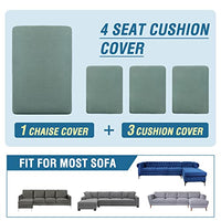 H.VERSAILTEX Sectional Couch Covers 3 Pieces Sofa Seat Cushion Covers L Shape Separate Cushion Couch Chaise Cover for Both Left/Right Sectional Couch (Large Sofa 2 Seater + 1 Chaise, Dusty Blue)