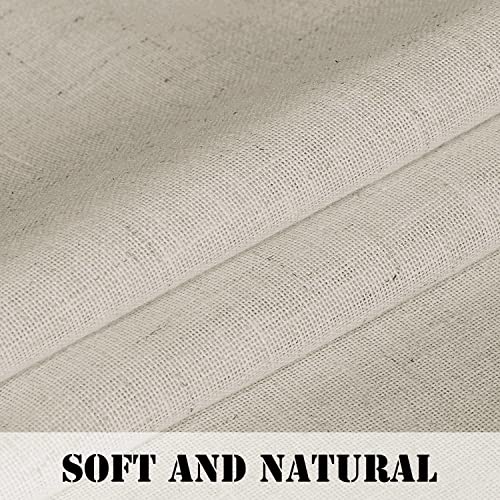 Linen Curtains Elegant Natural Linen Blended Curtains Energy Efficient Light Filtering / Rod Pocket Window Treatments Panels / Drapes for Livingroom (Set of 2, Ivory, 52 inch W X 96 inch L)