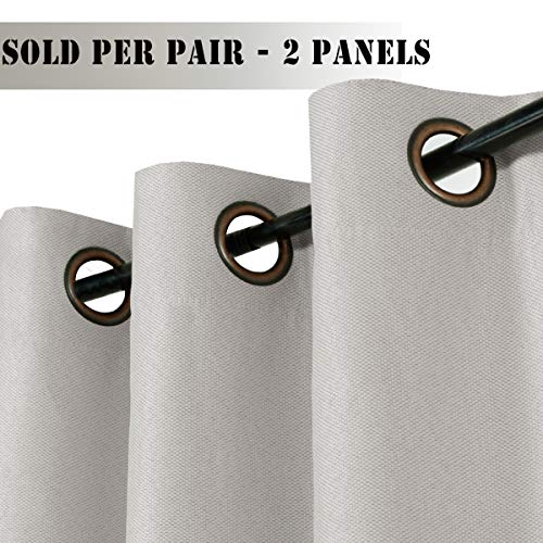 h.versailtx Linen Blackout Thermal Insulated Primitive Textured Grommet Curtain