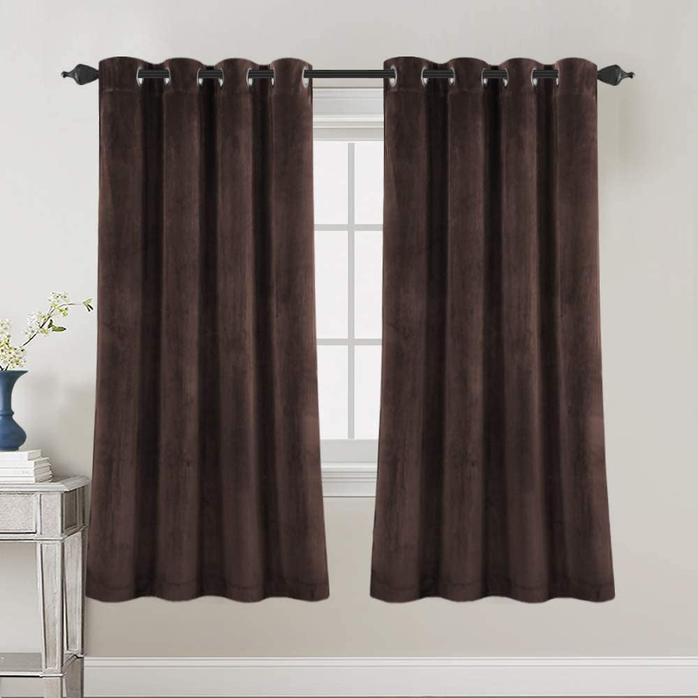 Luxury Velvet Curtains for Living Room 84 Inches Room Darkening Super Thick Soft Velvet Textured Window Curtain Drapes Thermal Insulated Grommet Decoration 2 Panels, Each 52 X 84 Inch, Stone Blue