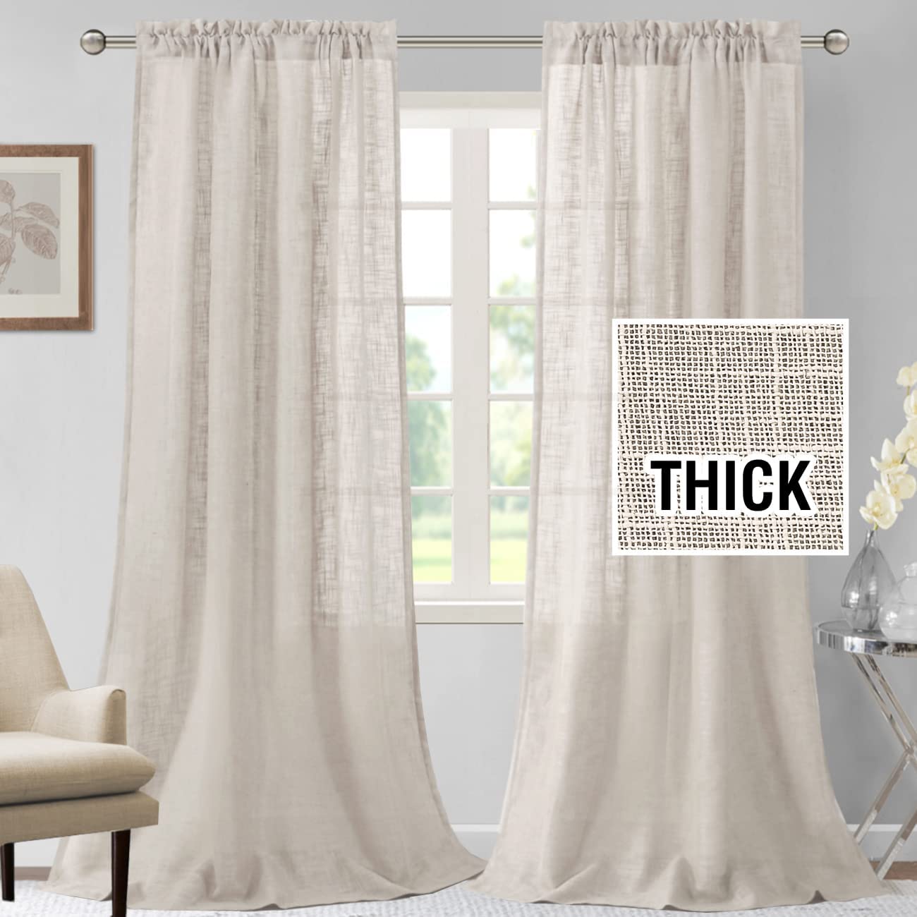 Linen sheer curtains soften the perfectly monochrome interiors of Taf and  Br…  Curtains living room modern, Linen curtains living room, Sheers  curtains living room