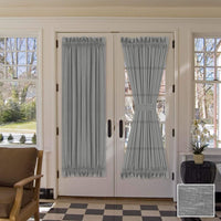 Linen French Door Curtains Privacy Light Reducing Door Curtain with Tieback | Rod Pocket Curtain 1 Panel for Glass Door Feature Open Weave Textured Linen - 52"X72" - Tan