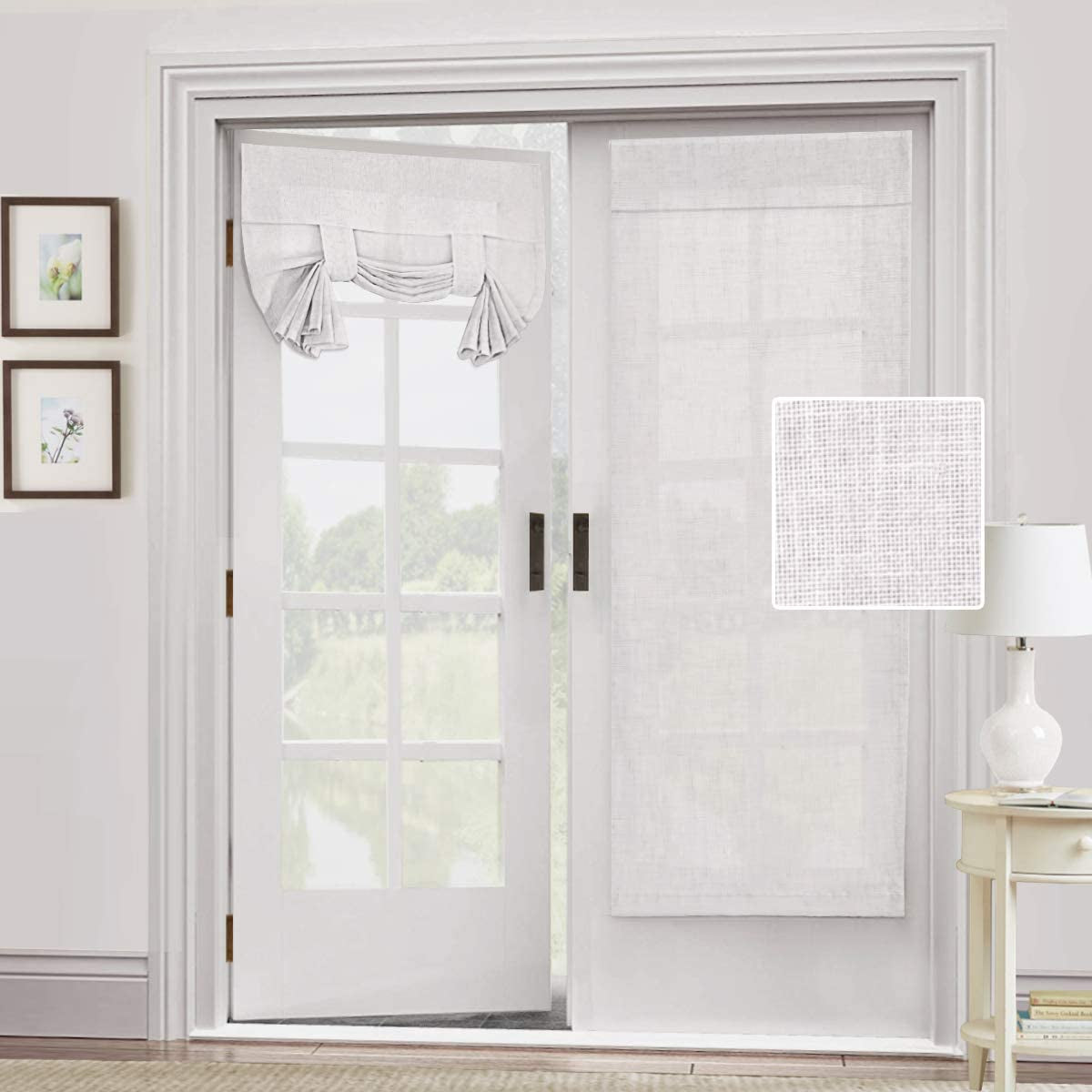New White French Door Curtain 1 Panel 
